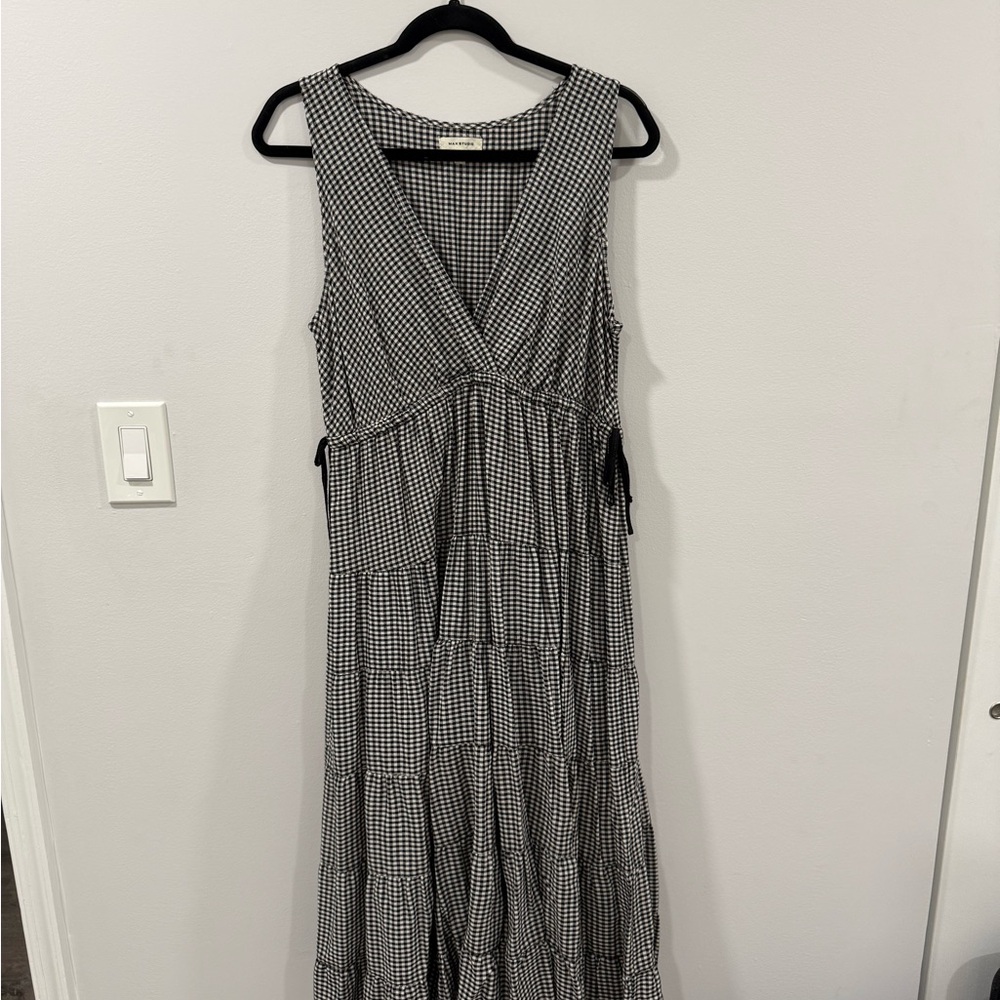 Max Studio Black and White Gingham Maxi Dress